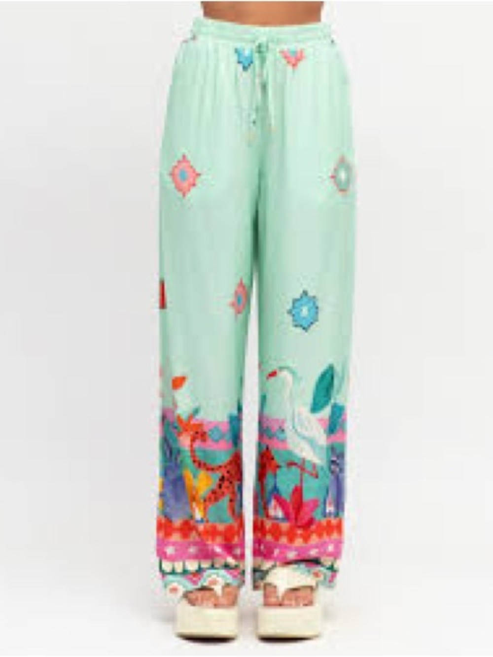 NWT- LABEL OF LOVE Pippa Mint Wide Leg Pull On Pant